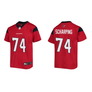 Youth Houston Texans Max Scharping #74 Red Game Jersey