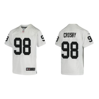 Youth Las Vegas Raiders Maxx Crosby #98 White Game Jersey