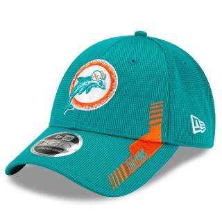 Youth Miami Dolphins Aqua 2021 NFL Sideline Home 9FORTY Adjustable Hat
