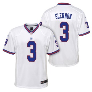 Youth New York Giants Mike Glennon White Color Rush Game Jersey