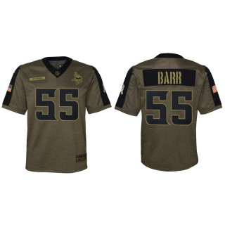 2021 Salute To Service Youth Vikings Anthony Barr Olive Game Jersey