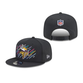 Youth Vikings Charcoal 2021 NFL Crucial Catch 9FIFTY Snapback Adjustable Hat