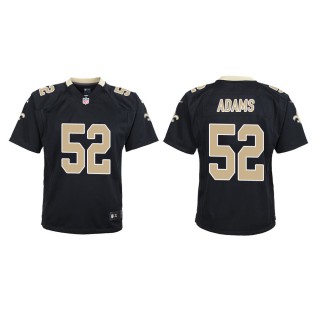 Youth New Orleans Saints Montravius Adams #52 Black Game Jersey