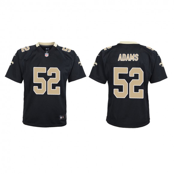 Youth New Orleans Saints Montravius Adams #52 Black Game Jersey