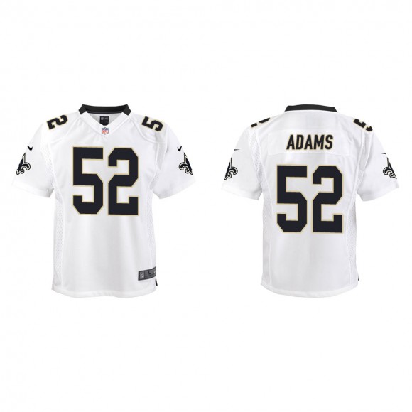 Youth New Orleans Saints Montravius Adams #52 White Game Jersey