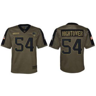 2021 Salute To Service Youth Patriots Dont'a Hightower Olive Game Jersey