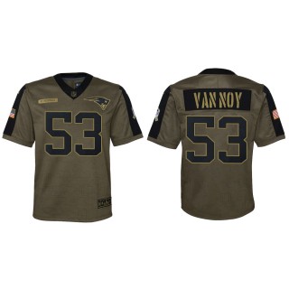 2021 Salute To Service Youth Patriots Kyle Van Noy Olive Game Jersey