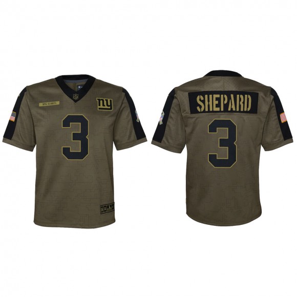 2021 Salute To Service Youth Giants Sterling Shepard Olive Game Jersey