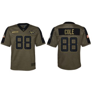 2021 Salute To Service Youth Jets Keelan Cole Olive Game Jersey