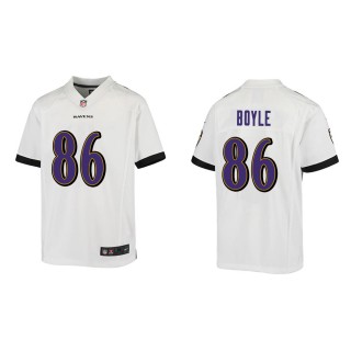 Youth Baltimore Ravens Nick Boyle #86 White Game Jersey