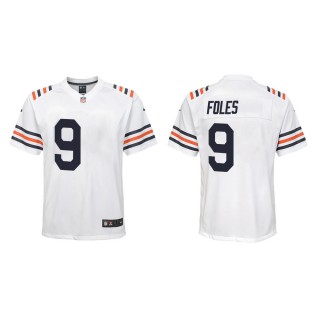 Youth Chicago Bears Nick Foles #9 White Classic Game Jersey