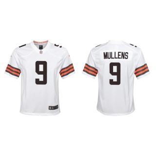 Youth Cleveland Browns Nick Mullens #9 White Game Jersey