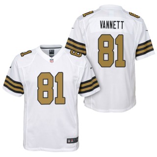 Youth New Orleans Saints Nick Vannett White Color Rush Game Jersey