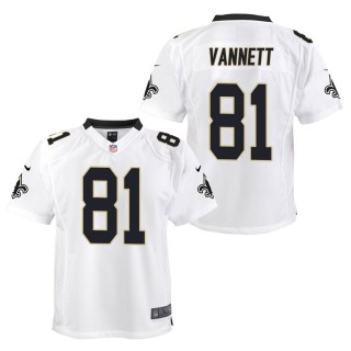 Youth New Orleans Saints Nick Vannett White Game Jersey