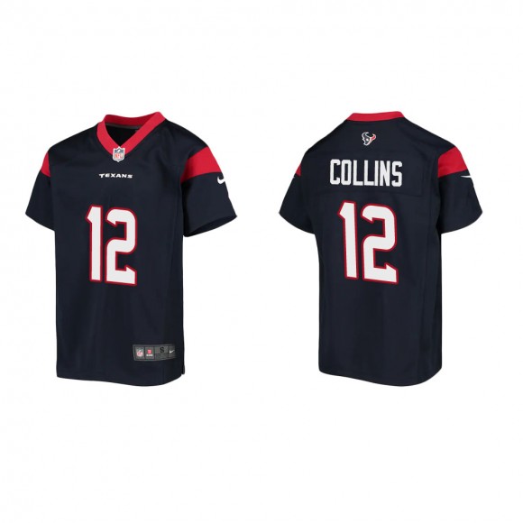 Youth Houston Texans Nico Collins #12 Navy Game Jersey