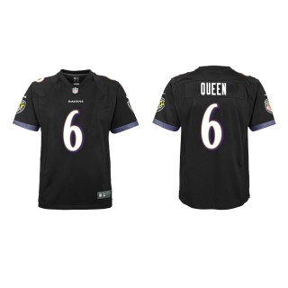 Youth Baltimore Ravens Patrick Queen #6 Black Game Jersey