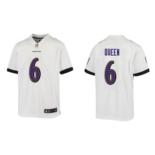 Youth Baltimore Ravens Patrick Queen #6 White Game Jersey