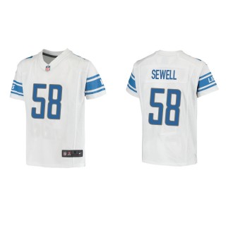 Youth Detroit Lions Penei Sewell #58 White Game Jersey