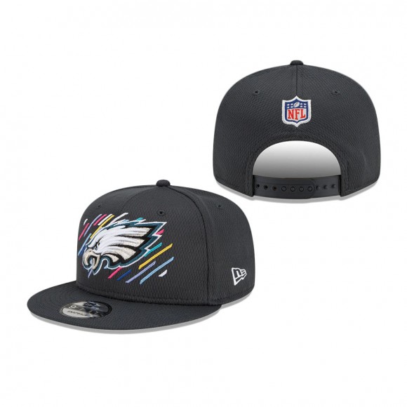 Youth Eagles Charcoal 2021 NFL Crucial Catch 9FIFTY Snapback Adjustable Hat
