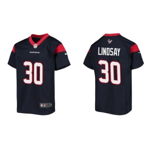 Youth Houston Texans Phillip Lindsay #30 Navy Game Jersey