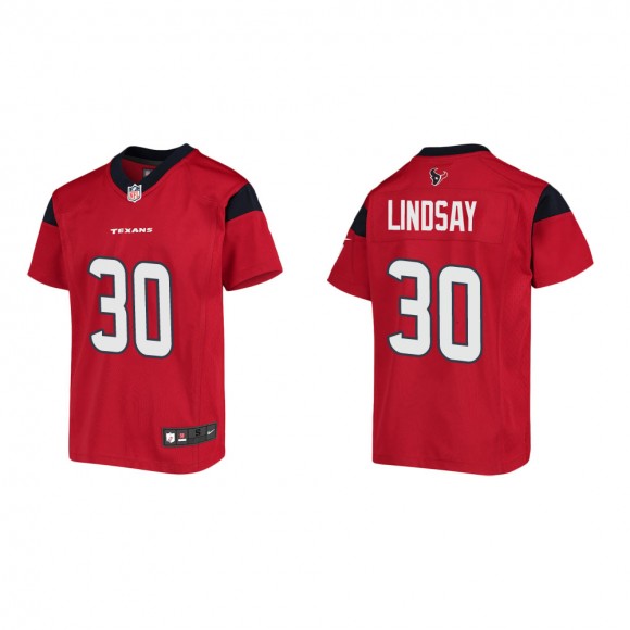 Youth Houston Texans Phillip Lindsay #30 Red Game Jersey