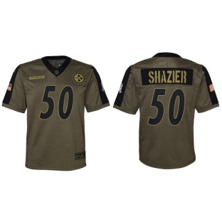2021 Salute To Service Youth Steelers Ryan Shazier Olive Game Jersey