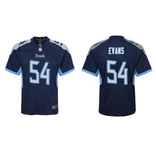 Youth Tennessee Titans Rashaan Evans #54 Navy Game Jersey