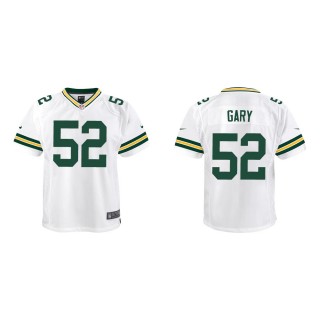 Youth Green Bay Packers Rashan Gary #52 White Game Jersey