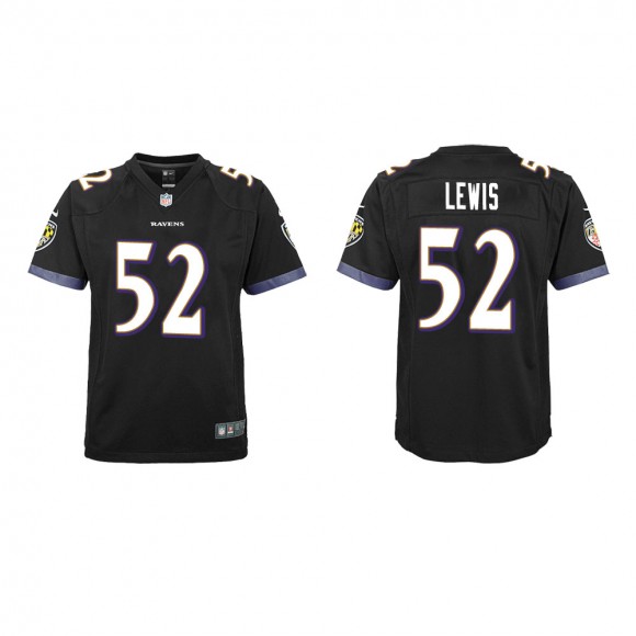 Youth Baltimore Ravens Ray Lewis #52 Black Game Jersey