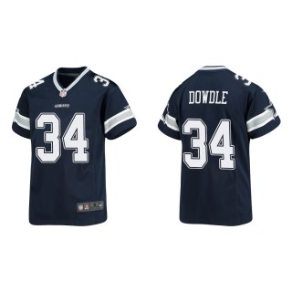 Youth Dallas Cowboys Rico Dowdle #34 Navy Game Jersey