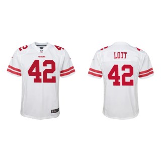 Youth San Francisco 49ers Ronnie Lott #42 White Game Jersey