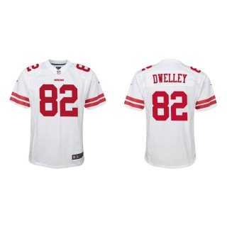 Youth San Francisco 49ers Ross Dwelley #82 White Game Jersey