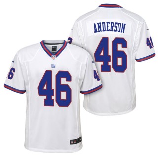 Youth New York Giants Ryan Anderson White Color Rush Game Jersey