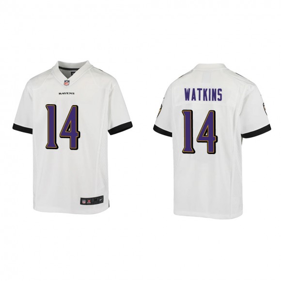 Youth Baltimore Ravens Sammy Watkins #14 White Game Jersey