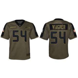 2021 Salute To Service Youth Seahawks Bobby Wagner Olive Game Jersey