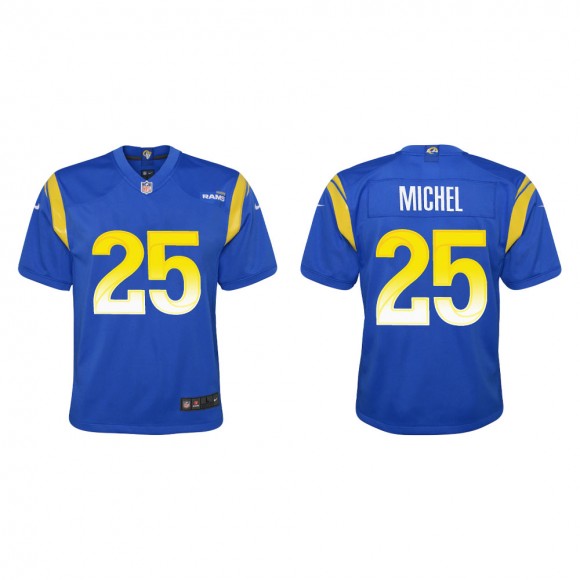 Youth Los Angeles Rams Sony Michel #25 Royal Game Jersey