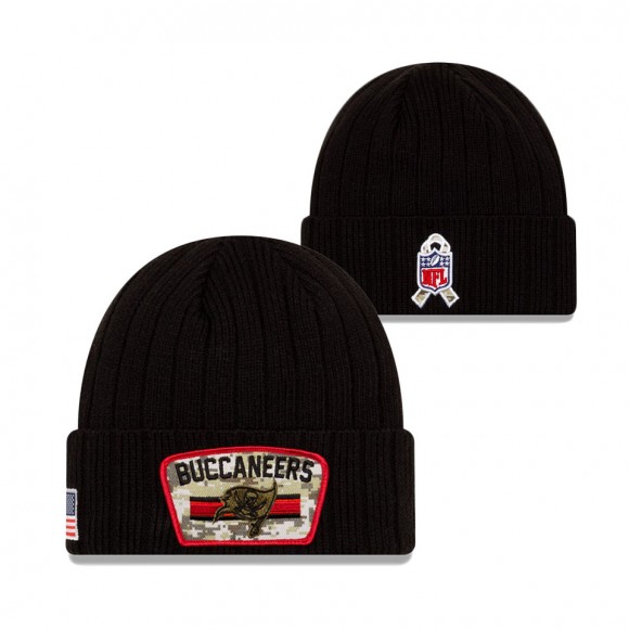 2021 Salute To Service Youth Buccaneers Black Cuffed Knit Hat