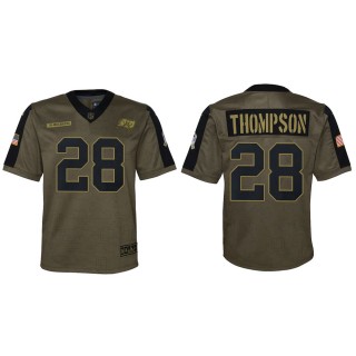 2021 Salute To Service Youth Buccaneers Darwin Thompson Olive Game Jersey