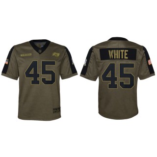 2021 Salute To Service Youth Buccaneers Devin White Olive Game Jersey