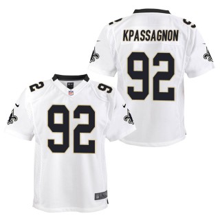 Youth New Orleans Saints Tanoh Kpassagnon White Game Jersey
