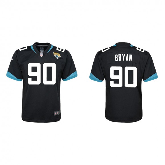 Youth Jacksonville Jaguars Taven Bryan #90 Black Game Jersey