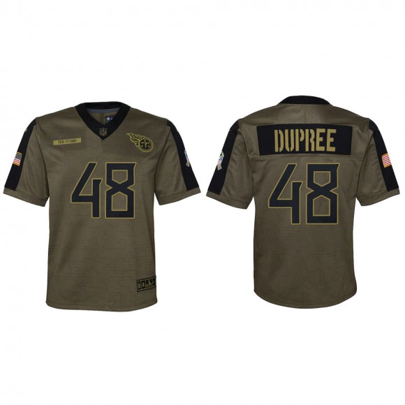 2021 Salute To Service Youth Titans Bud Dupree Olive Game Jersey