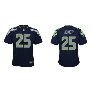 Youth Seattle Seahawks Travis Homer #25 College Navy Game Jersey