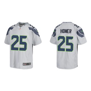 Youth Seattle Seahawks Travis Homer #25 Gray Game Jersey