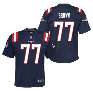 Youth New England Patriots Trent Brown Navy Game Jersey