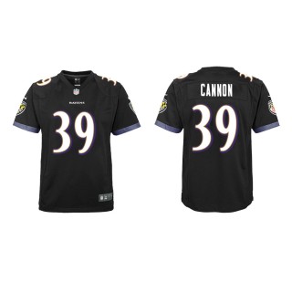 Youth Baltimore Ravens Trenton Cannon #39 Black Game Jersey