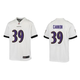 Youth Baltimore Ravens Trenton Cannon #39 White Game Jersey