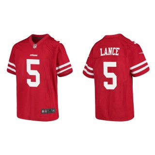Youth San Francisco 49ers Trey Lance #5 Red Game Jersey