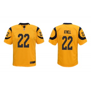 Youth Los Angeles Rams Tutu Atwell Gold Color Rush Game Jersey