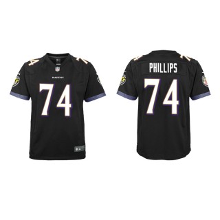 Youth Baltimore Ravens Tyre Phillips #74 Black Game Jersey